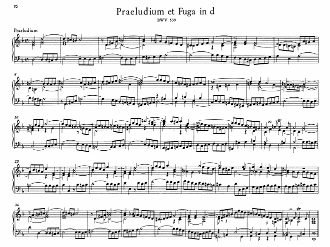 First page of Prelude and Fugue in D minor
