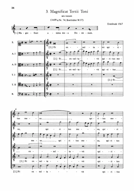 First page of Magnificat tertii toni