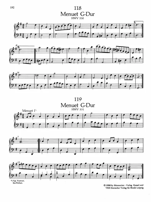 First page of Minuet in G major