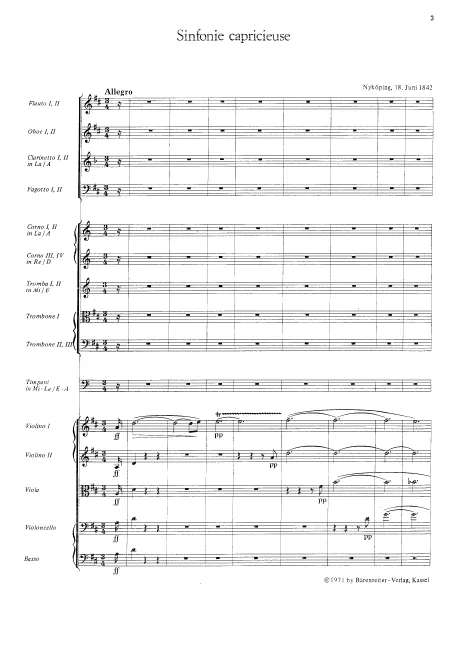 First page of Symphony No.2 'Capricieuse'