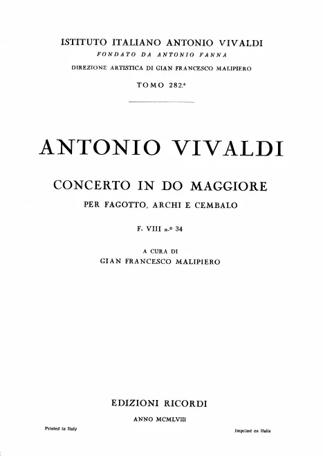 First page of Bassoon Concerto in C major