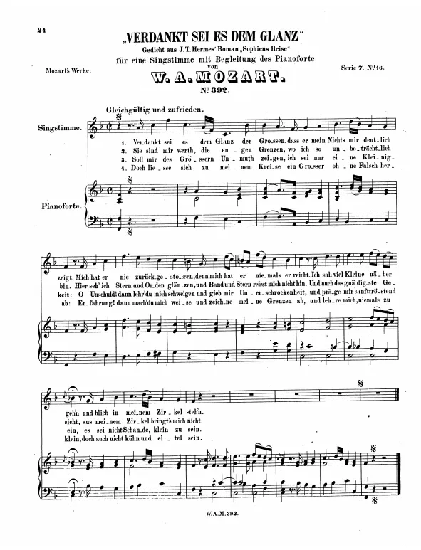 First page of Verdankt sei es dem Glanz