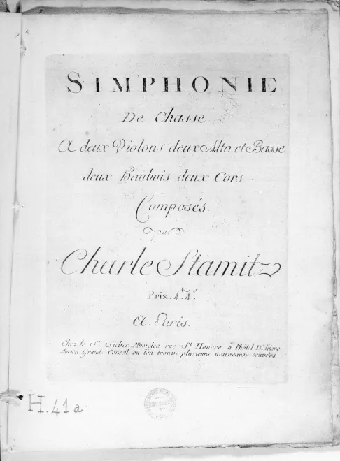 First page of Symphony in D major 'La Chasse'