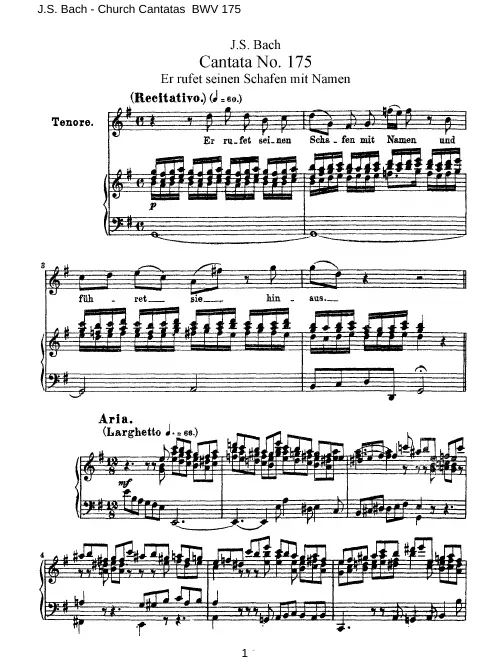 First page of Er rufet seinen Schafen mit Namen