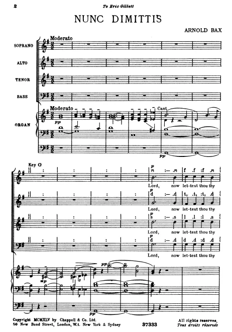 First page of Nunc dimittis