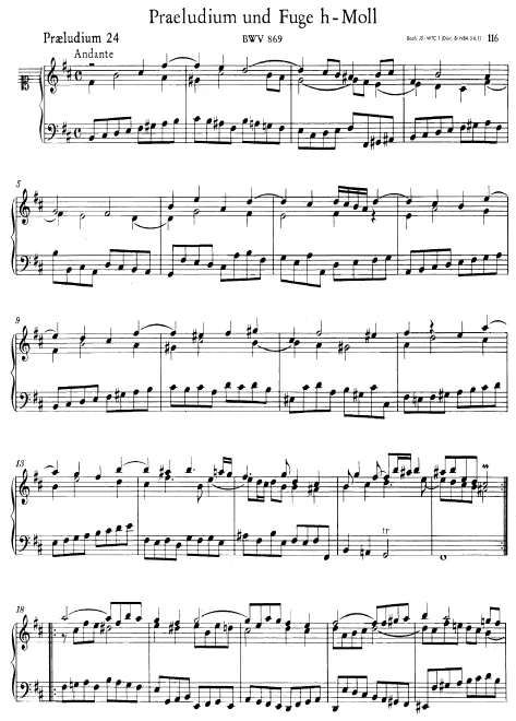 First page of Prelude and Fugue No.24 in B minor
