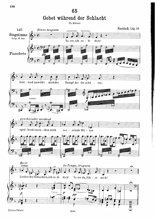 First page of Gebet während der Schlacht