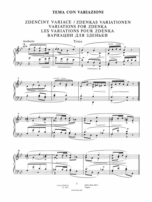 First page of Zdenka Variations