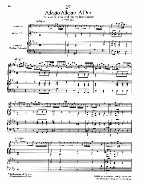 First page of Adagio and Allegro in A major