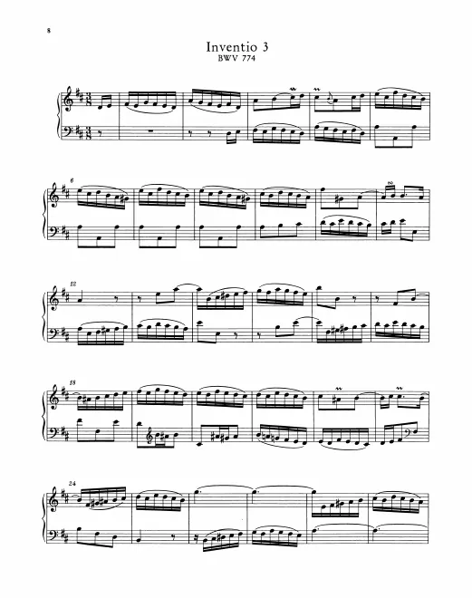 First page of Invention in D major