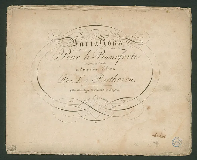 First page of Six Variations on an Original Theme in D major
