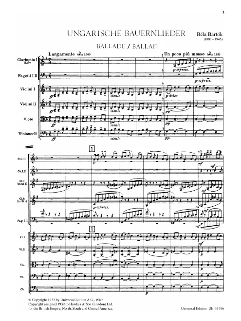 First page of Magyar parasztdalok