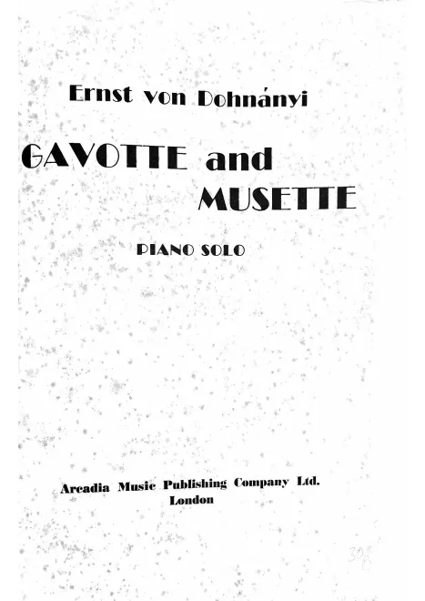 First page of Gavotte und Musette