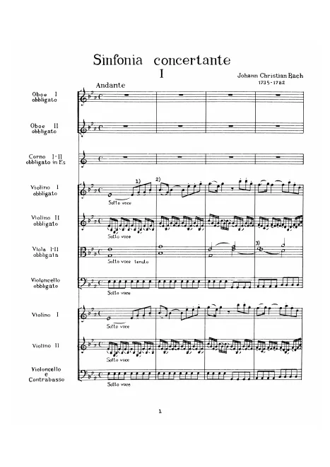 First page of Sinfonia concertante in E-flat major