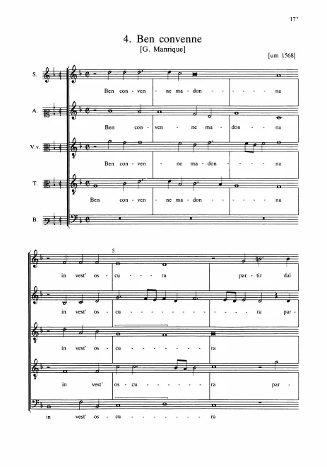 First page of Ben convenne Solo n'andro