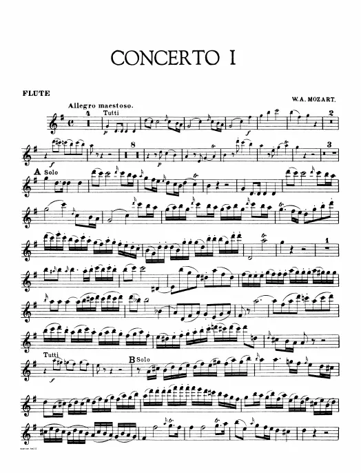 First page of Concerto pour la flûte avec accompagnement de l'orchestre
