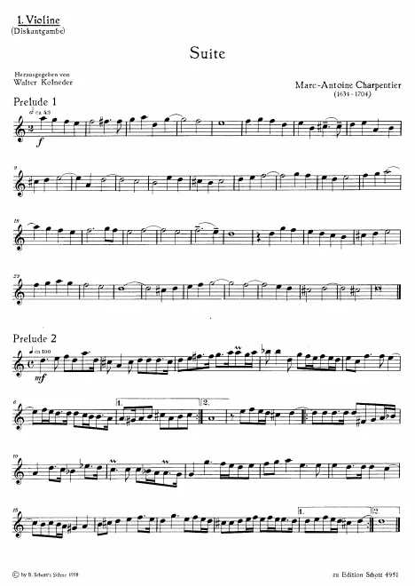 First page of Concert pour quatre parties de violes