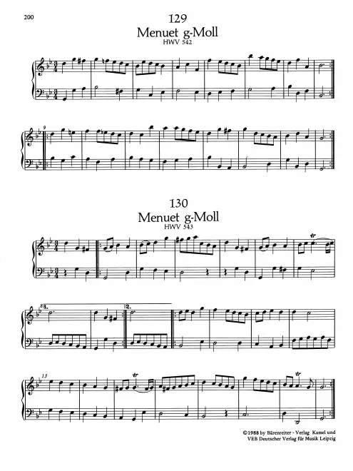 First page of Minuet in G minor