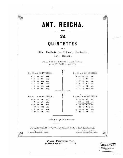 First page of Wind Quintet