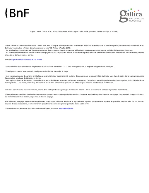 First page of Les prières