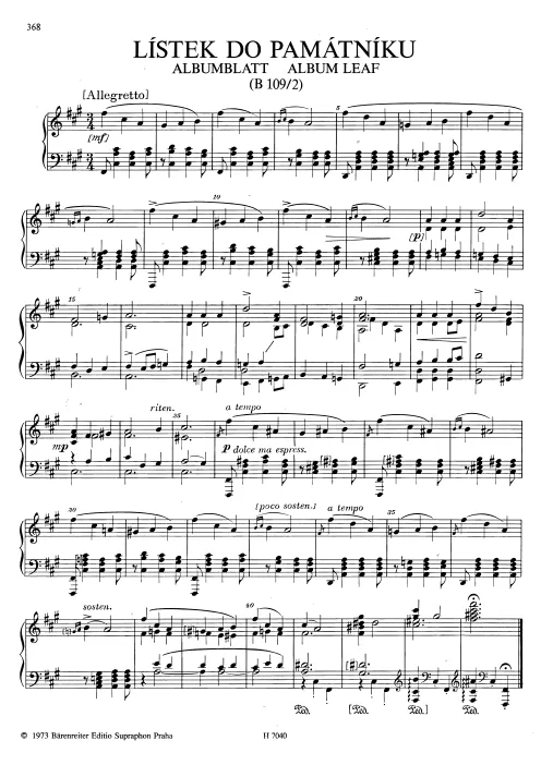 First page of Album Leaves