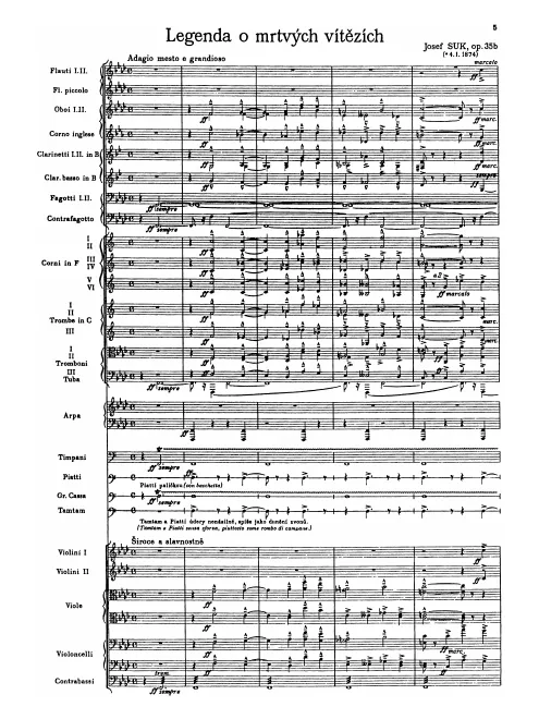 First page of Legenda o mrtvých vítězích, Op.35b