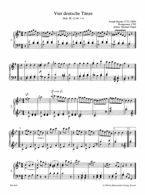 First page of 12 German Dances