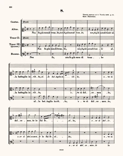 First page of Non fu già suon di trombe