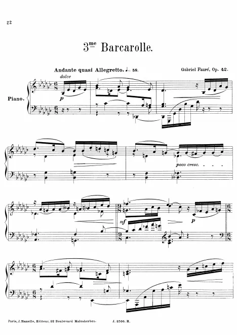 First page of Barcarolle No.3
