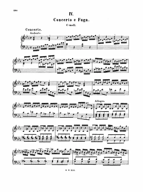 First page of Concerto and Fugue