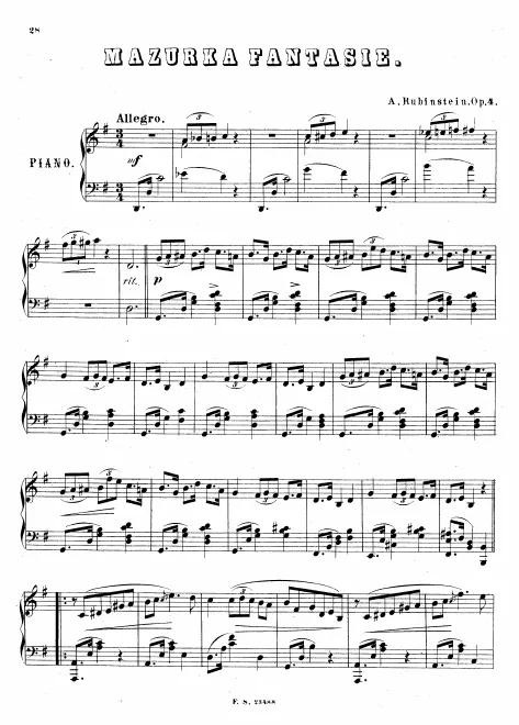 First page of Mazurka-Fantasia, Op.4