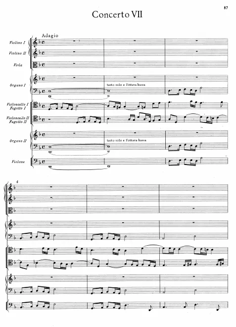 First page of Concerto in D minor, HWV 303
