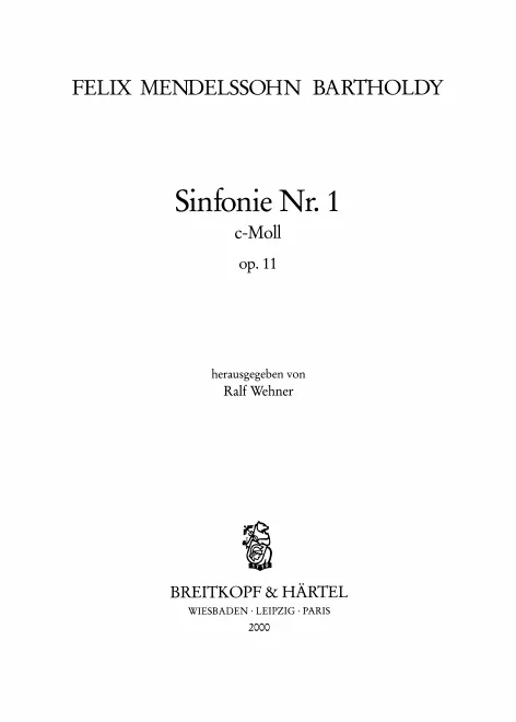 First page of Leipziger Ausgabe der Werke von Felix Mendelssohn Bartholdy