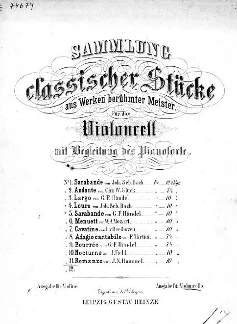 First page of Cello Sonata in A major