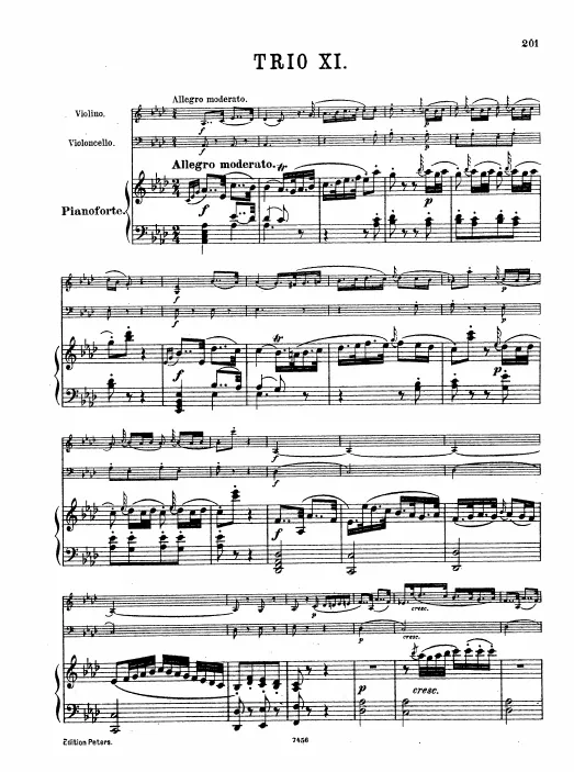 First page of Piano Trio in A-flat major