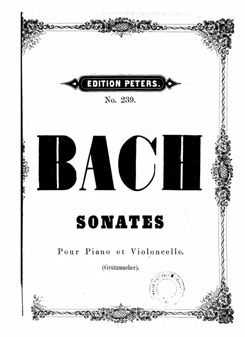 First page of 3 Sonatas for Viola da Gamba and Harpsichord