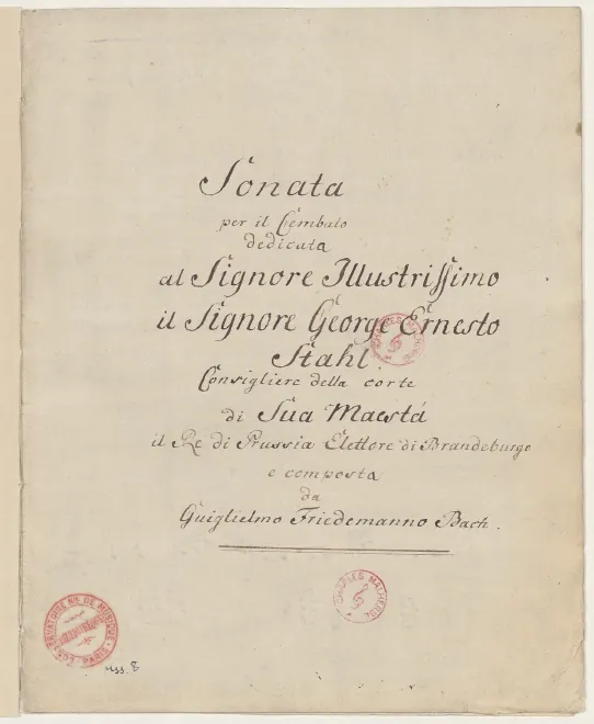 First page of Sonata in D major