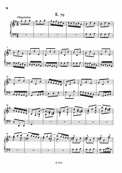 First page of Keyboard Sonata in G major