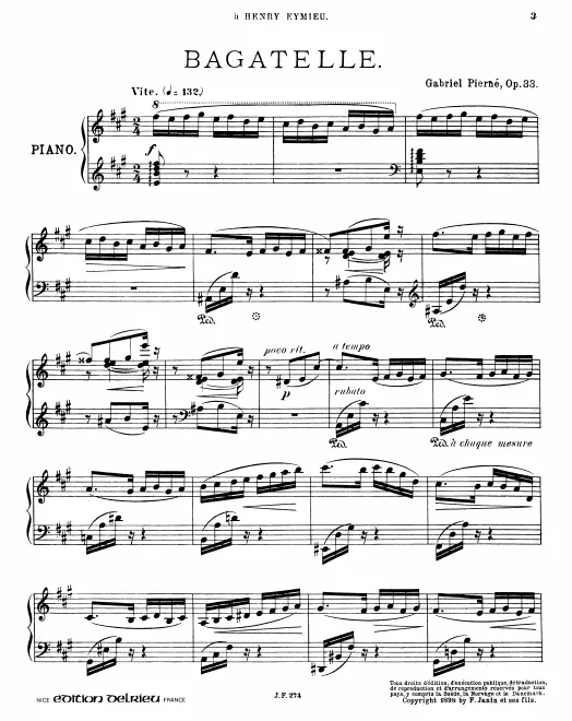 First page of Bagatelle
