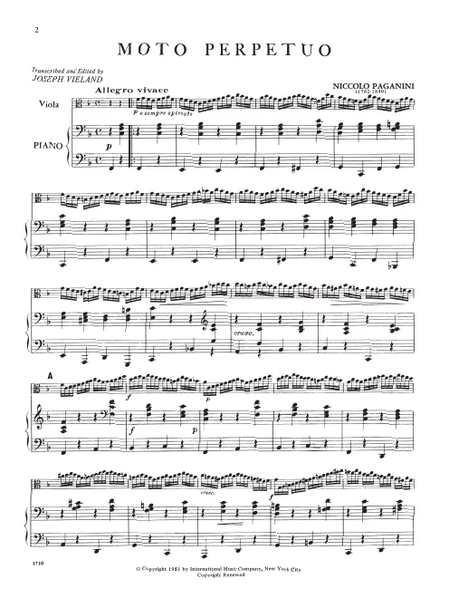 First page of Moto perpetuo
