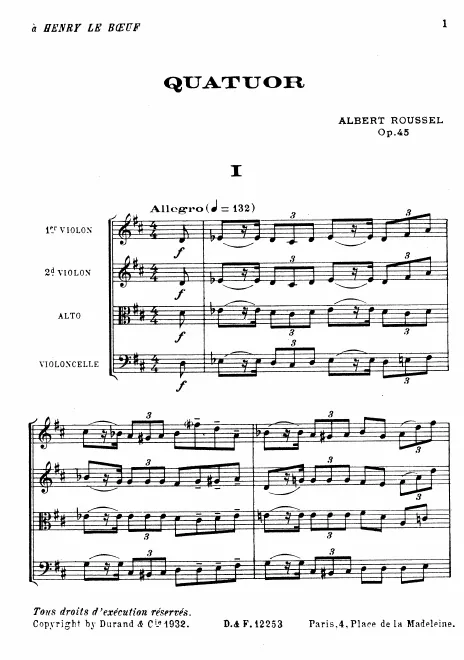 First page of String Quartet