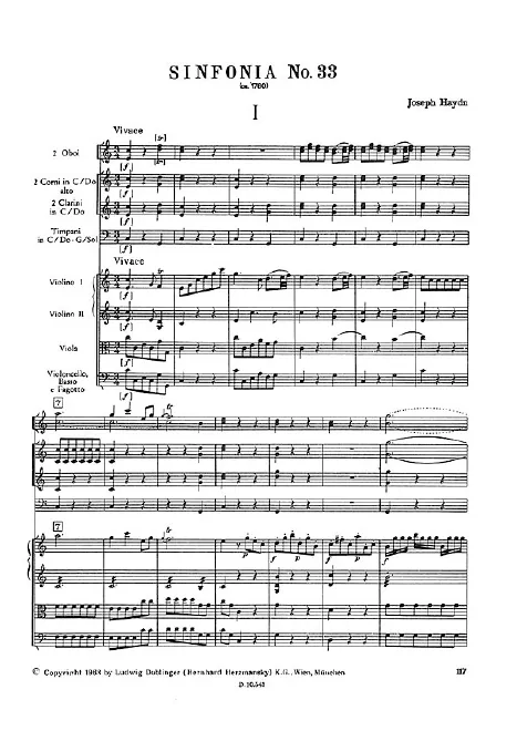 First page of Symphony No.33 in C major
