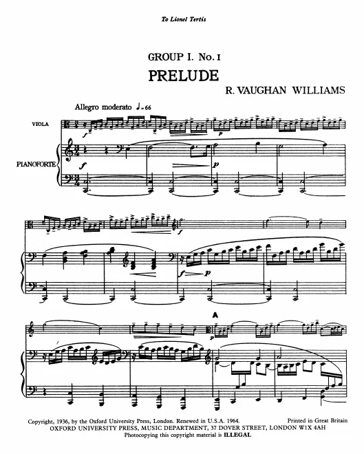 First page of Suite for viola &amp; small orchestra
