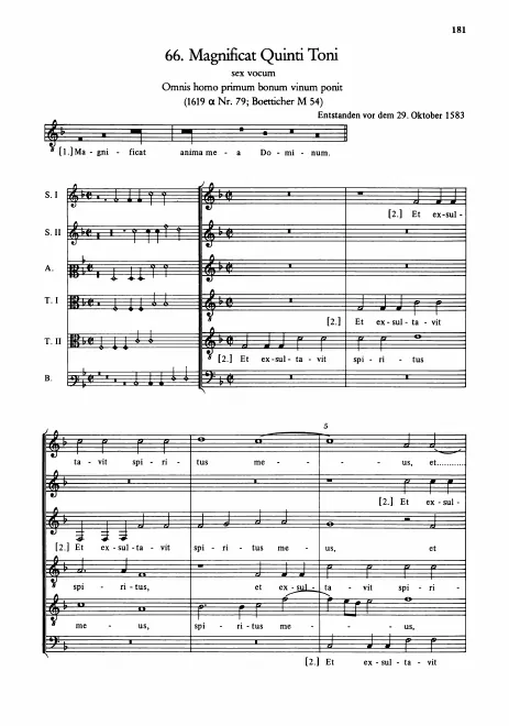First page of Magnificat quinti toni