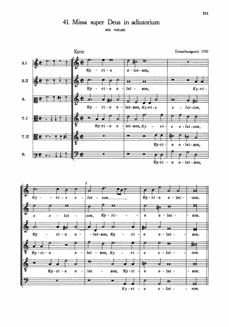 First page of Missa super Deus in adiutorium