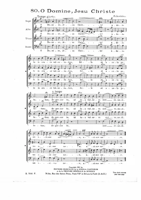 First page of O Domine Iesu Christe