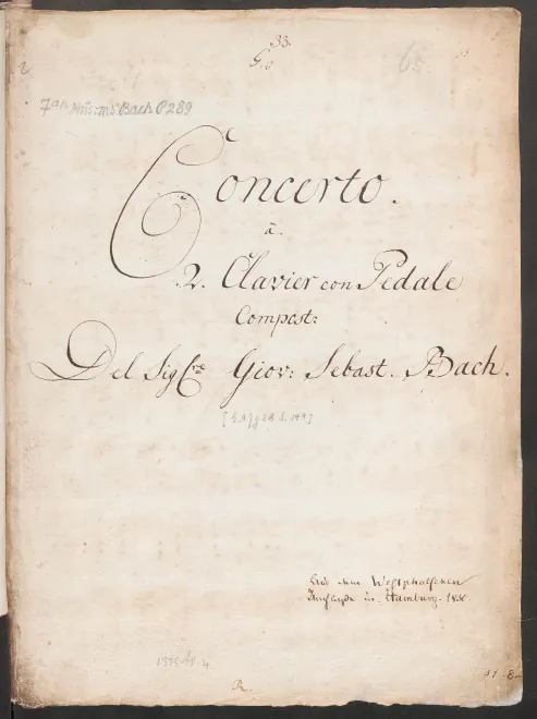 First page of Organ Concerto in G major