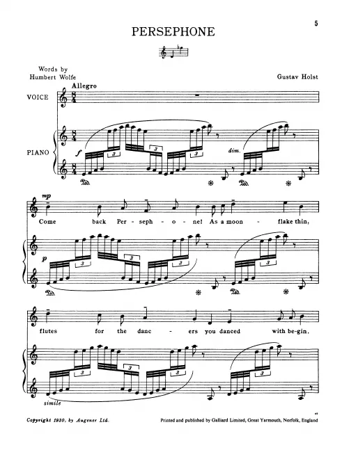 First page of 12 Humbert Wolfe Songs, Op.48