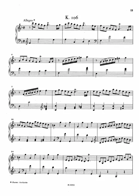 First page of Keyboard Sonata in F major