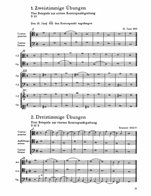 First page of Counterpoint Exercises